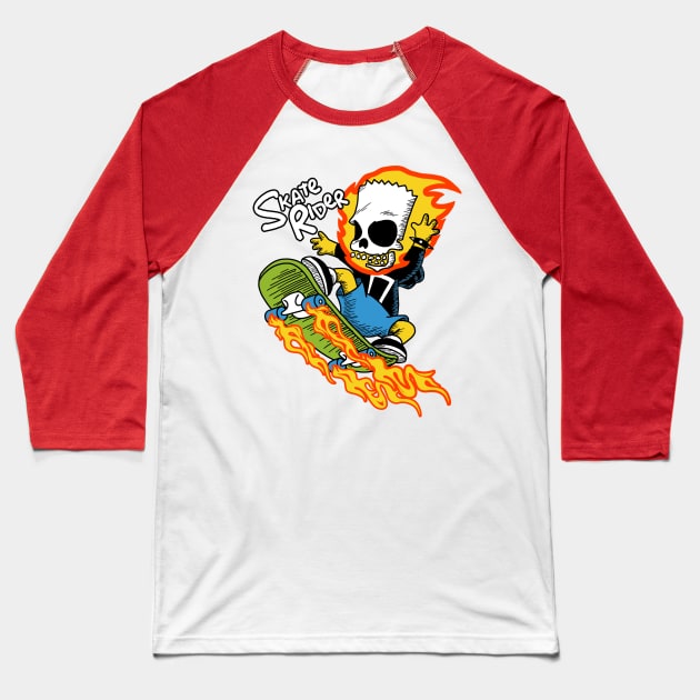 Skate Rider Baseball T-Shirt by BuckRogers